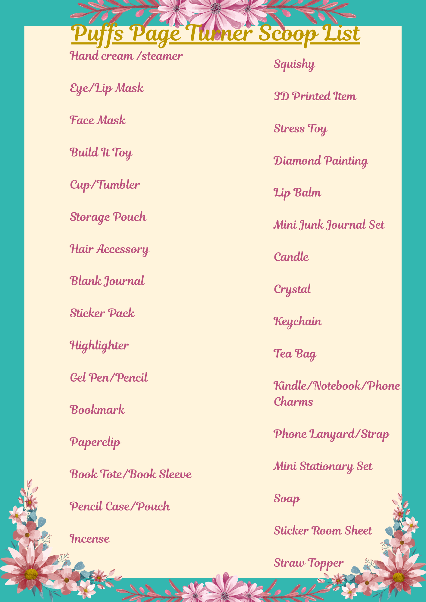 Mystery Scoops items